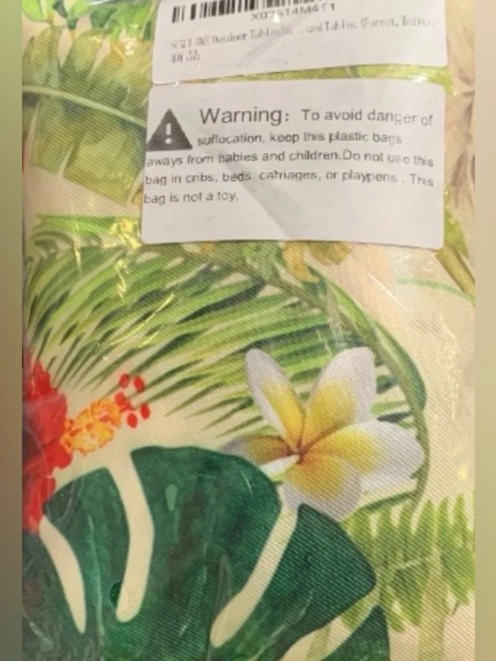 Outdoor Tablecloth with Umbrella Hole & Zipper 59” ROUND - TROPICAL